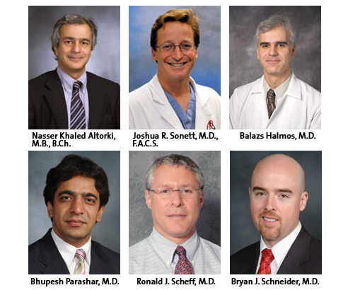physicians in the webcast: Joshua R. Sonett, Nasser Khaled Altorki, Bryan J. Schneider, Ronald J. Scheff, Bhupesh Parashar, Balazs Halmos