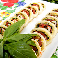 Mozzarella Roulade with Arugula Salad