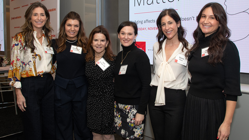 From Left to Right: Nicole Greene; Gretchen Englander; Orli Etingin, MD; Lisa Mosconi, PhD; Dena Pass; and Erica Samuels