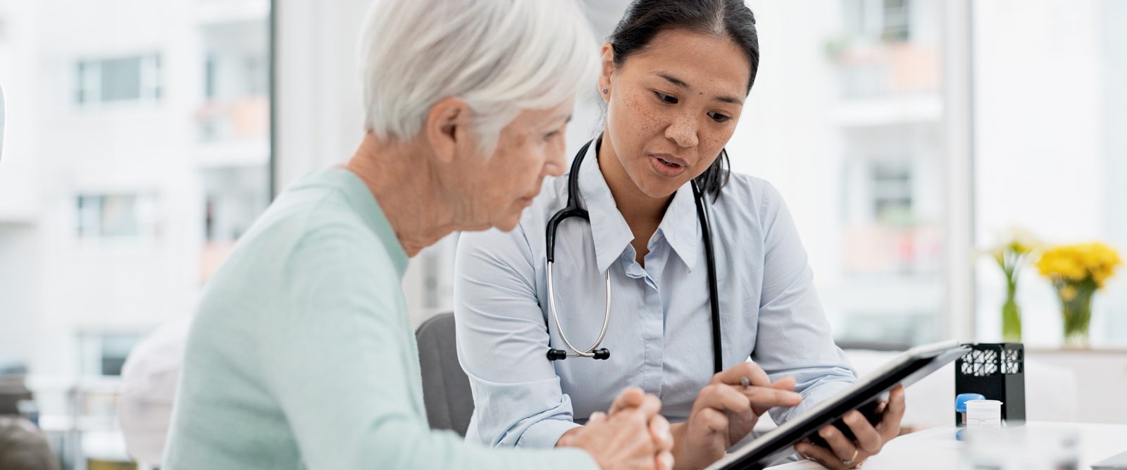 Woman consulting with a doctor