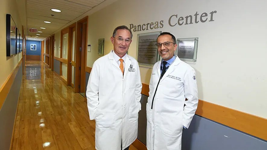 Dr. Chabot with Dr. Gulam Manji, co-director of the Pancreas Center at NewYork-Presbyterian and Columbia.